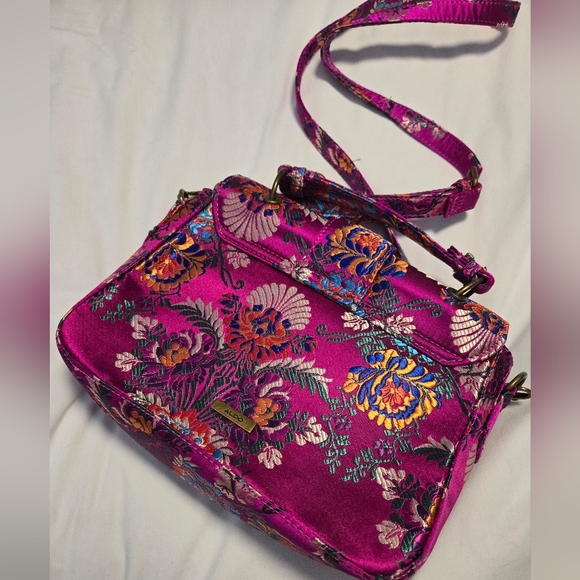 Aldo Bright Colorful Embroidered Floral Jewel satchel /crossbody bag - Picture 5 of 6